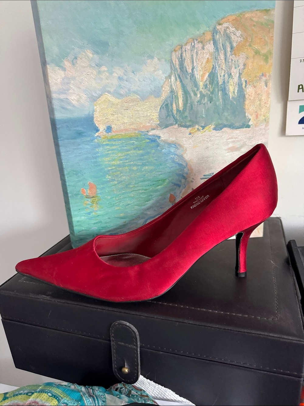 Carlos Falchi Red Velvet Pointed-Toe Pump size 10B